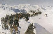Franz Roubaud Count Argutinsky crossing the Caucasian range oil painting reproduction